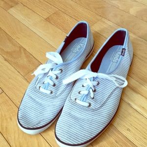 Grey Striped Keds